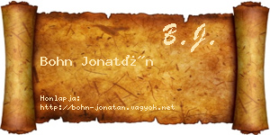 Bohn Jonatán névjegykártya
